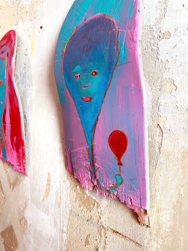 BALLON HUNTER | Mixed Media | Handpainted Skatedeck