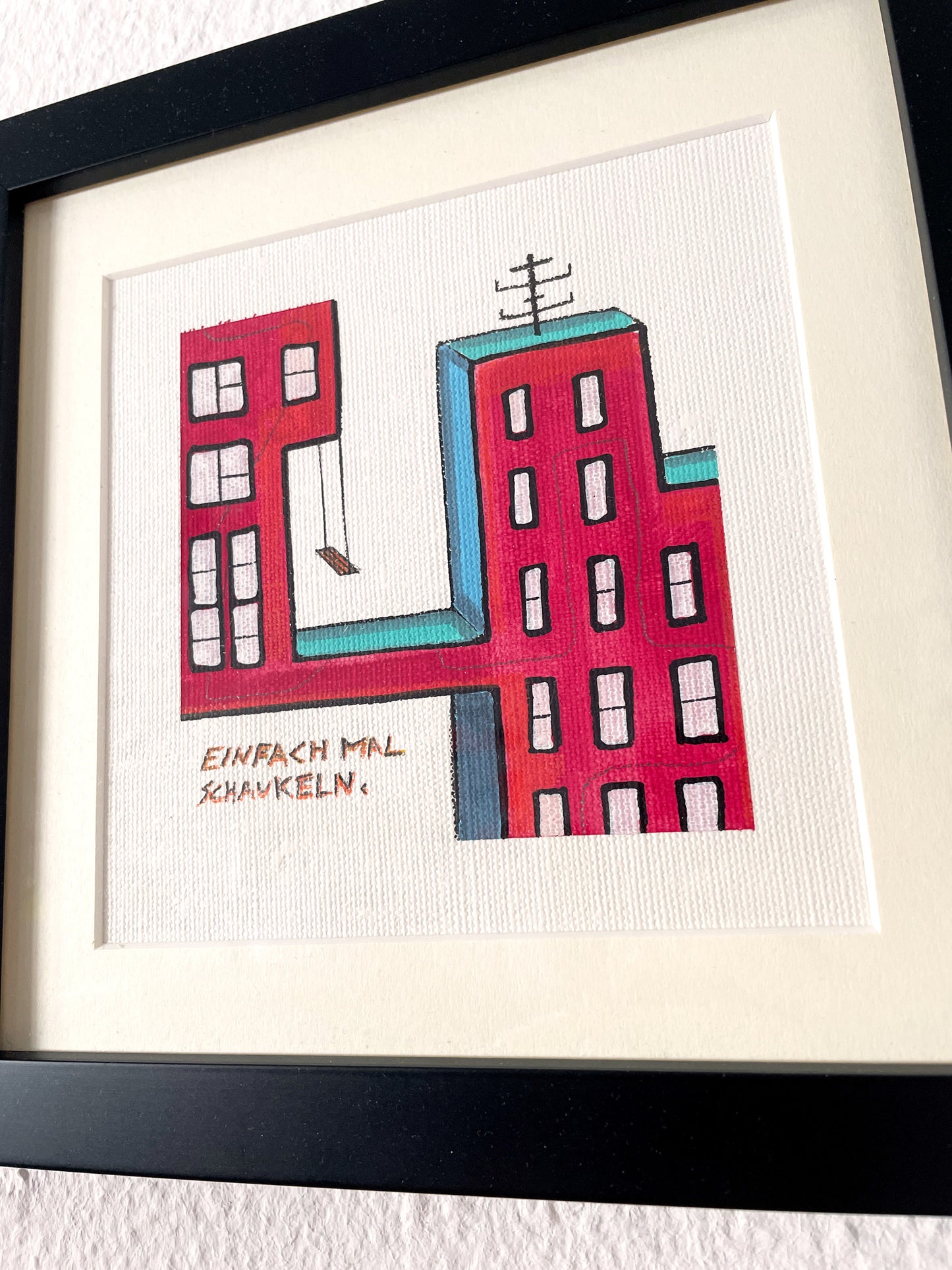 EINFACH MAL SCHAUKELN | 16x16cm | gerahmt