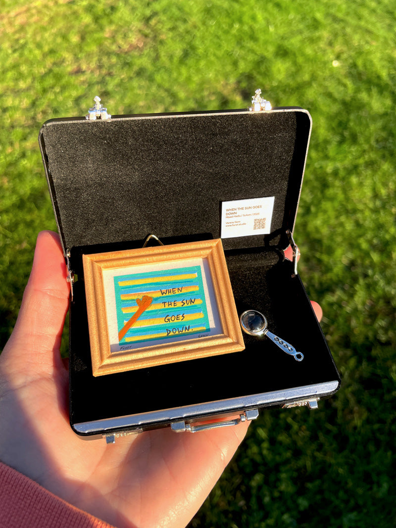 WHEN THE SUN GOES DOWN | 5x4cm | Miniatur-Kunstwerk