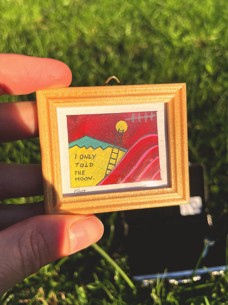 TALKING TO THE MOON | 5x4cm | Miniatur-Kunstwerk