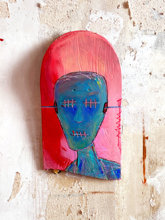 GOT A SCREW IN MY HEAD | Mixed Media | Handpainted Skatedeck