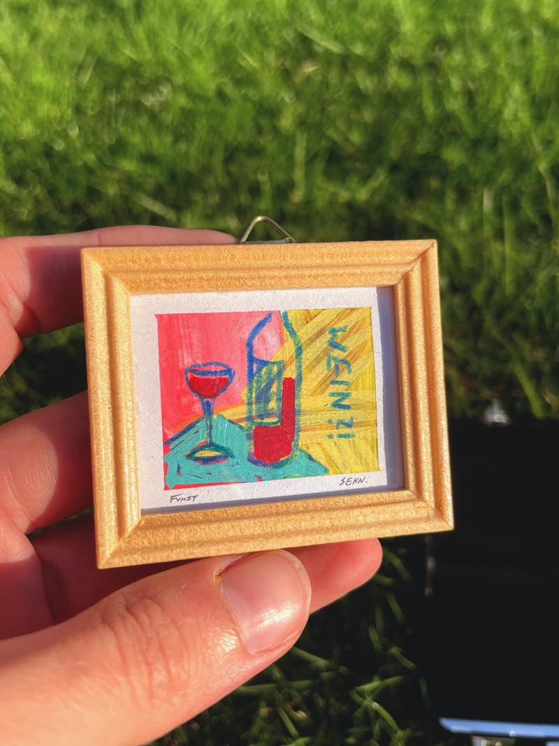 WEIN?! | 5x4cm | Miniatur-Kunstwerk