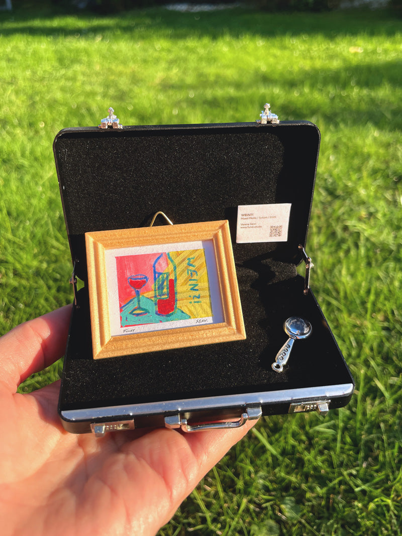 WEIN?! | 5x4cm | Miniatur-Kunstwerk