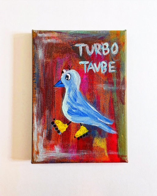 TURBO TAUBE | Acryl auf Leinwand | 13x18cm